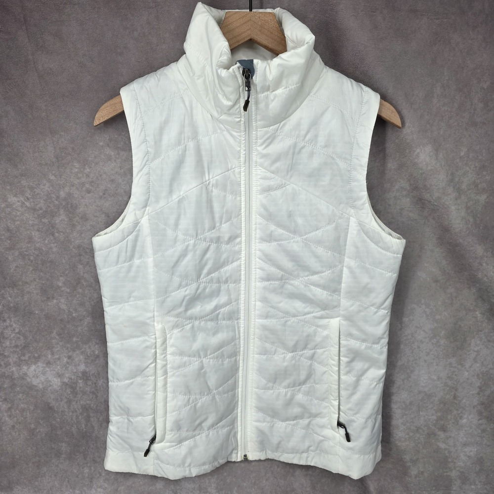 Columbia Omni-Heat Quilted Puffer Full Zip Vest Women's Medium White Camping